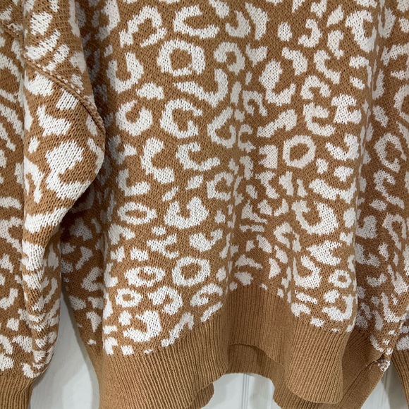 NEW tan leopard cozy sweater - Picture 9 of 11